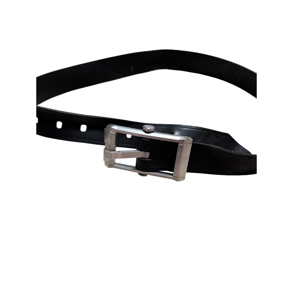 Dango Belt‎ Black Leather EDC Belt Metal Buckle Made in USA Adjustable 27-33